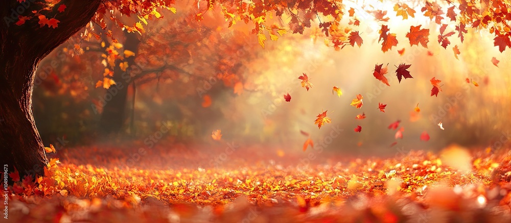 Poster autumn backdrop. with copy space image. place for adding text or design