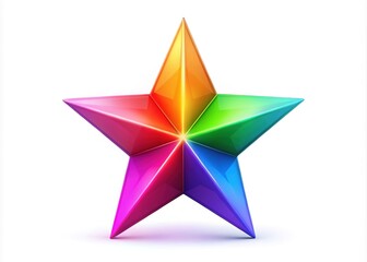 Fototapeta premium Bright and playful 3D star icon illustration ideal for enhancing creative design projects and digital applications, bringing a lively touch to any artistic endeavor.