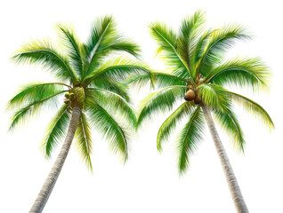 Fototapeta premium coconut trees on the beach isolated on transparent background