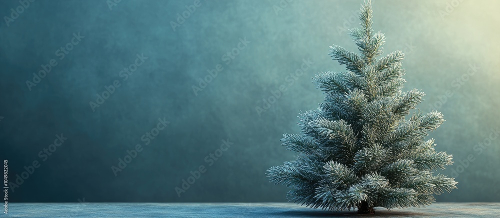 Leinwandbilder christmas greeting card featuring a fir tree and space for your holiday messages. with copy space im