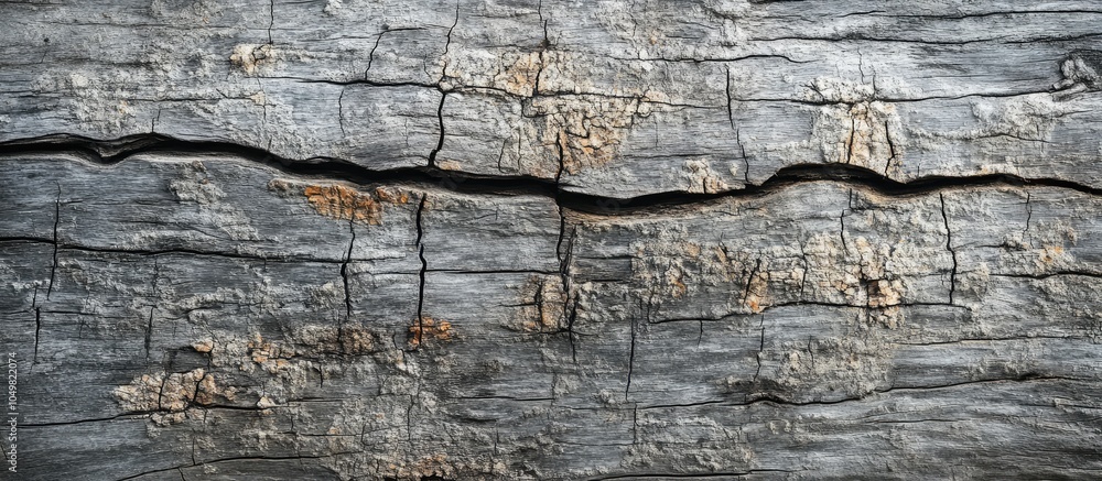 Aufkleber texture photo of grey weathered aged and cracked wood that has been subjected to the elements and su