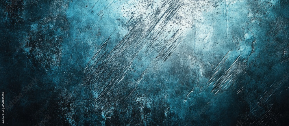 Poster light blue abstract background featuring a scratched metal texture. with copy space image. place for