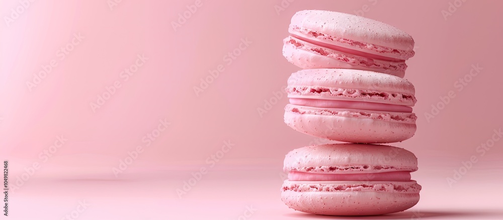 Poster pink macaron. with copy space image. place for adding text or design