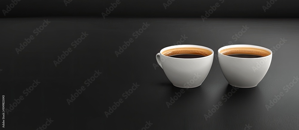 Poster Two Espresso Cups. with copy space image. Place for adding text or design