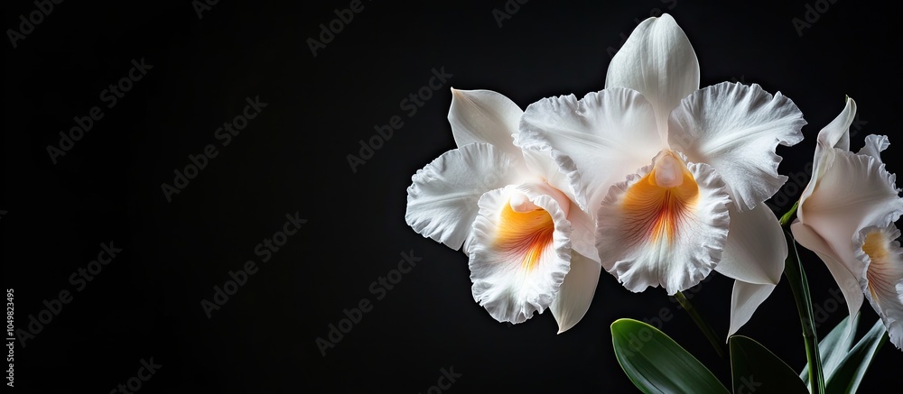 Poster Cattleya Orchid. with copy space image. Place for adding text or design