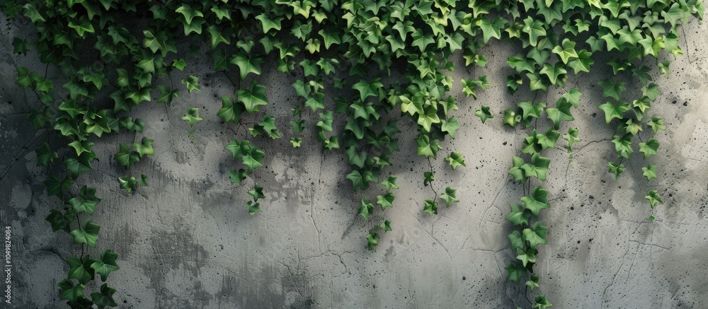 Poster climbing plant wall. with copy space image. Place for adding text or design