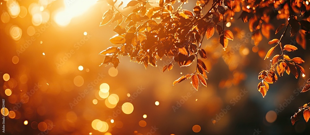 Fototapete orange bokeh background from natural settings beneath tree shade. with copy space image. place for a