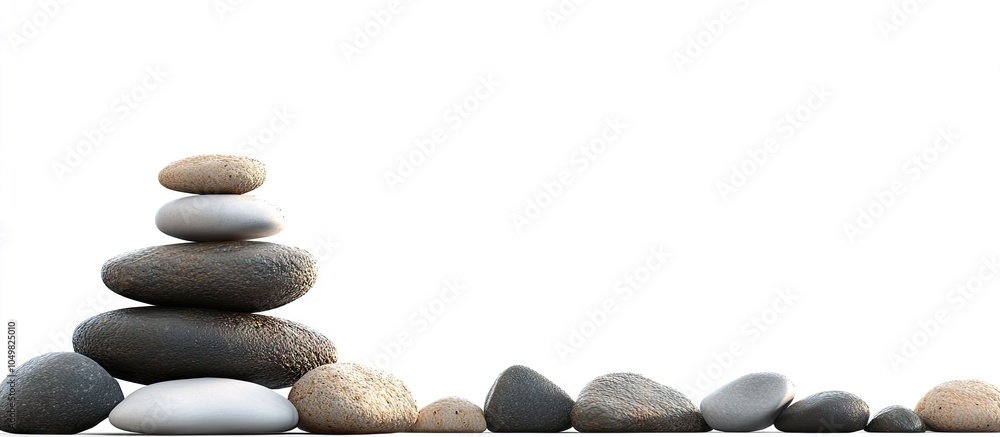 Poster a stack of pebbles creating a border with an empty space. with copy space image. place for adding te