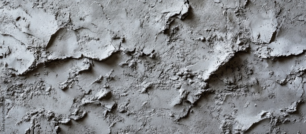 Aufkleber Close up texture shot of a rough grey surface similar to concrete or stucco Its granular quality and uneven shade variation make it ideal for backgrounds and graphic design. with copy space image