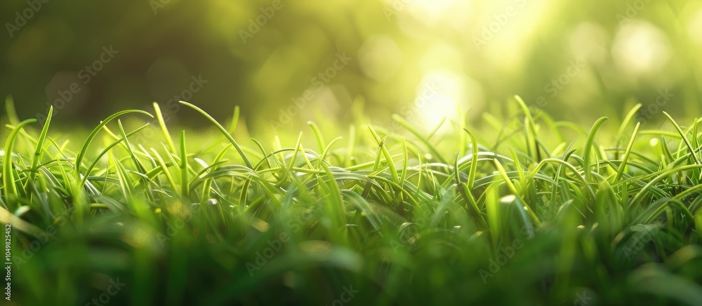 Poster background of newly grown grass shallow depth of field. with copy space image. place for adding text
