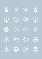 set of winter icons, winter landscape, snowfall, cold weather