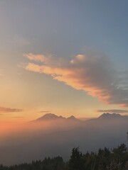 sunset in the mountains