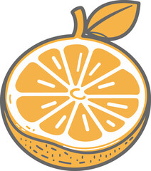 Orange Fruit Slice Citrus Vitamin C Healthy Food Icon Design Element Illustration Graphic Visual Artwork Decoration Concept
