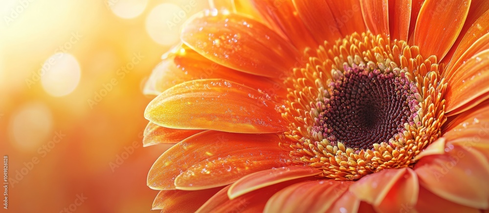 Poster gerbera macro close up. with copy space image. place for adding text or design