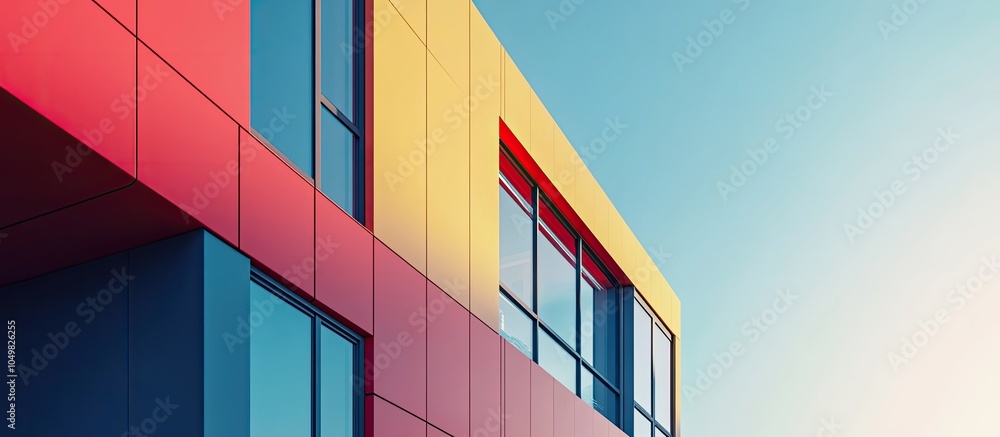Poster exterior of contemporary architecture abstract background of a building. with copy space image. plac