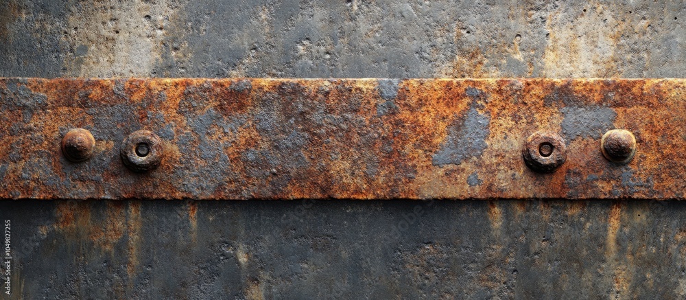 Aufkleber rusty steel on concrete surface. with copy space image. place for adding text or design