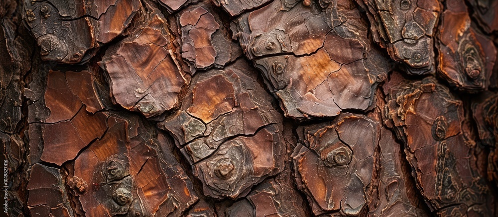 Leinwandbilder beautiful brown backdrop of pine bark with no people present. with copy space image. place for addin
