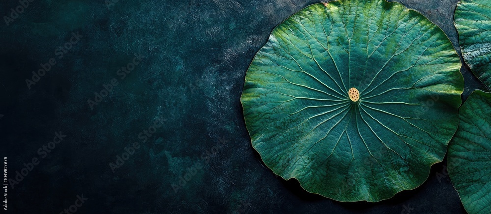 Poster Lotus leaf of Victoria amazonica. with copy space image. Place for adding text or design