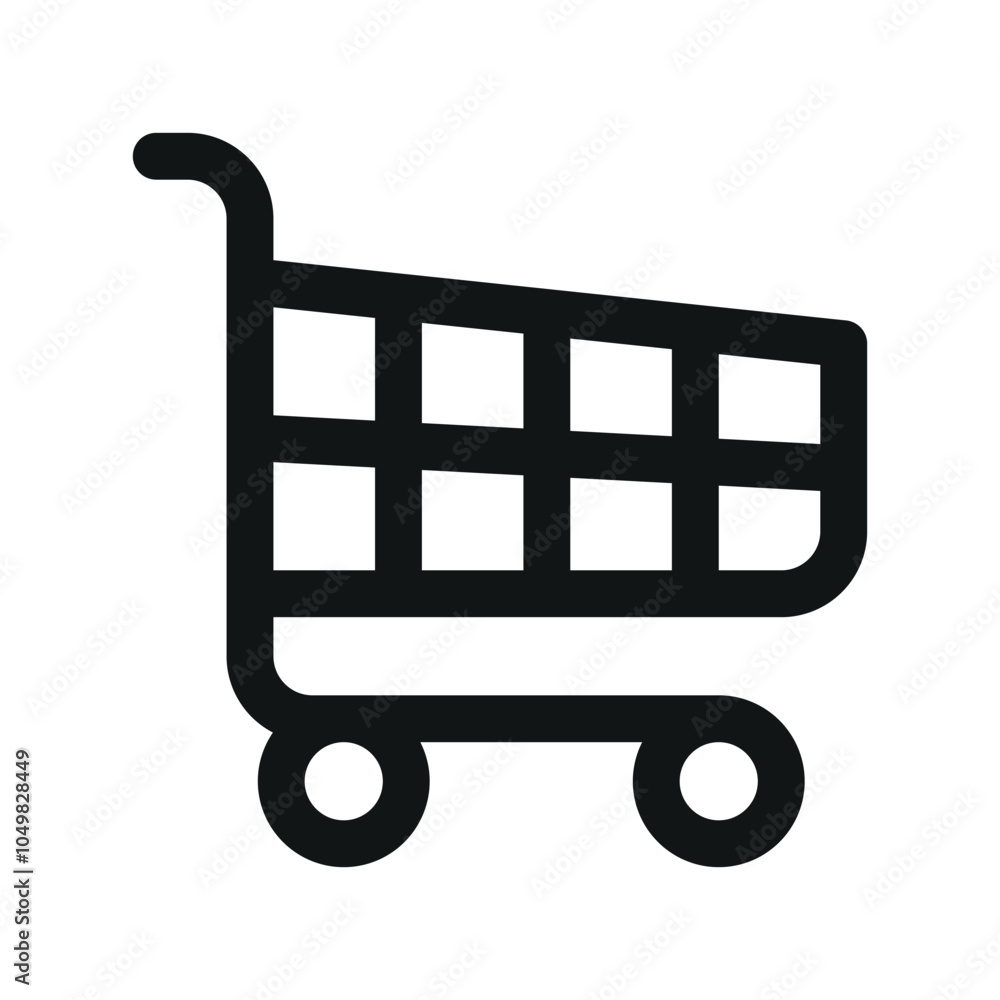 Poster shopping cart ui icon, add to cart simple line user interface vector symbol