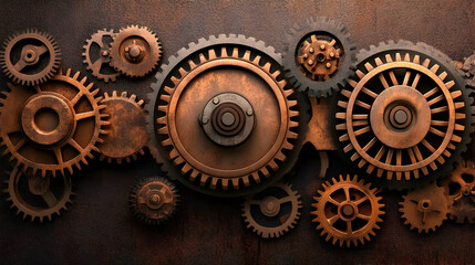 Rusty Gears 3D Illustration