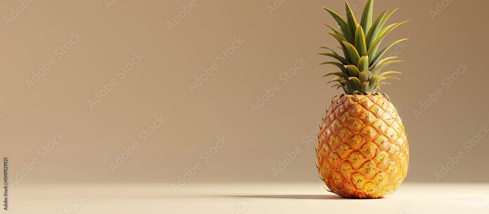 Fototapete fresh whole pineapple. with copy space image. place for adding text or design