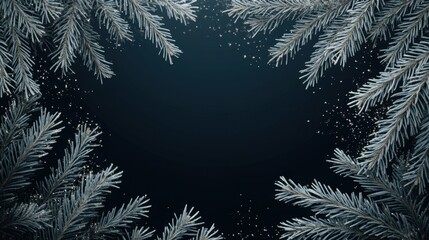 Serene Winter Wonderland: Snowflakes and Frosty Evergreens