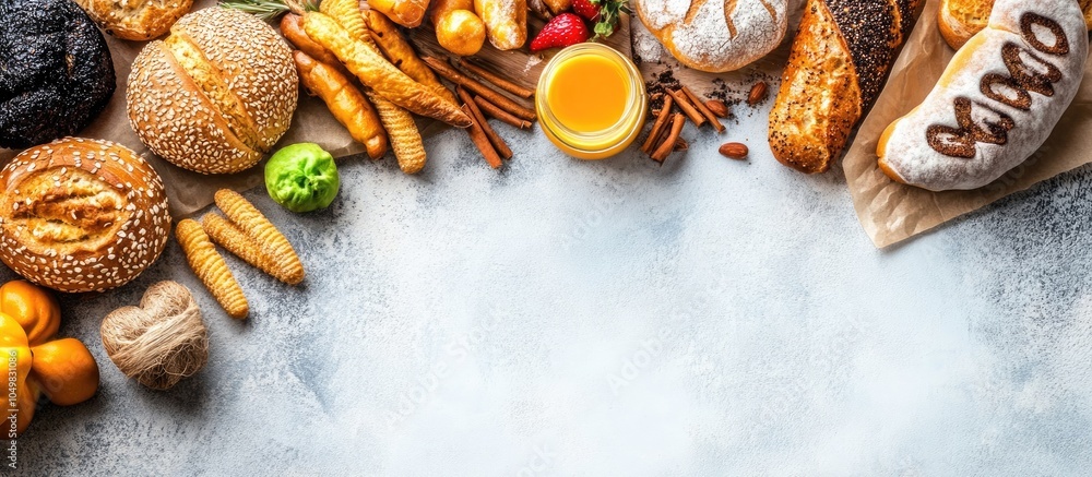 Aufkleber Diet text on a flat lay background featuring a gluten free diet. with copy space image. Place for adding text or design