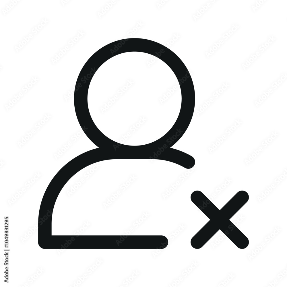 Aufkleber delete user ui icon, remove account simple line user interface vector symbol