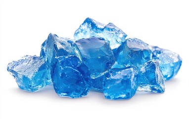 Obraz premium blue ice on a clean white background