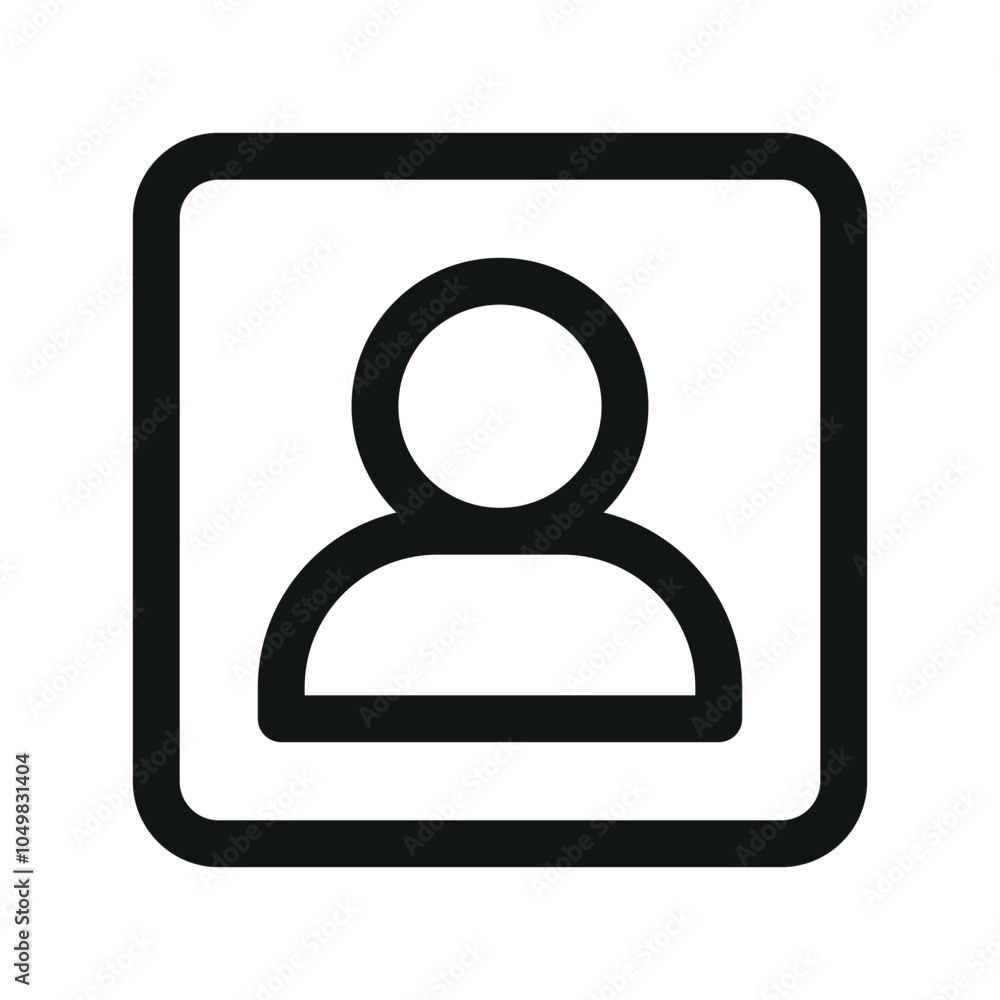 Aufkleber user square ui icon, user button simple line user interface vector symbol
