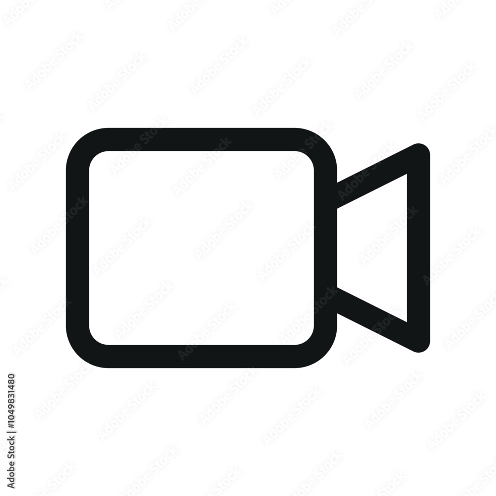 Poster video camera ui icon, recording camera simple line user interface vector symbol
