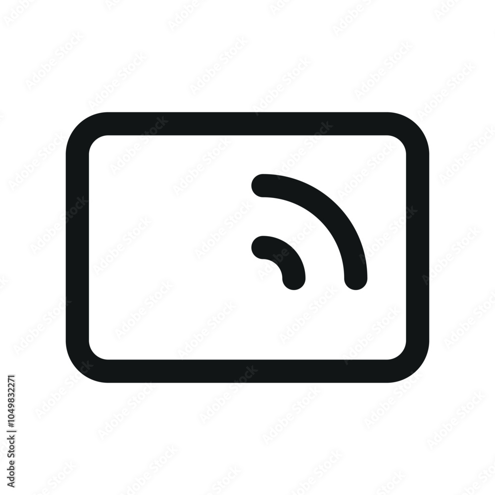 Poster wireless payment card ui icon, contactless banking card simple line user interface vector symbol