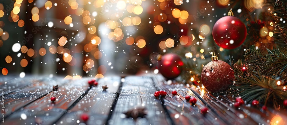 Aufkleber christmas backdrop joyous new year selective focus holiday. with copy space image. place for adding 