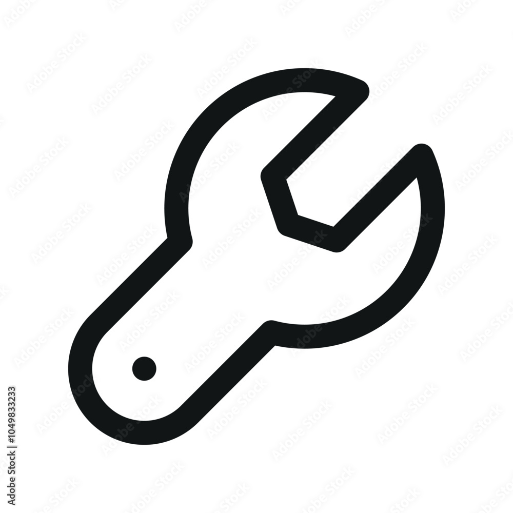 Poster settings wrench ui icon, service options simple line user interface vector symbol