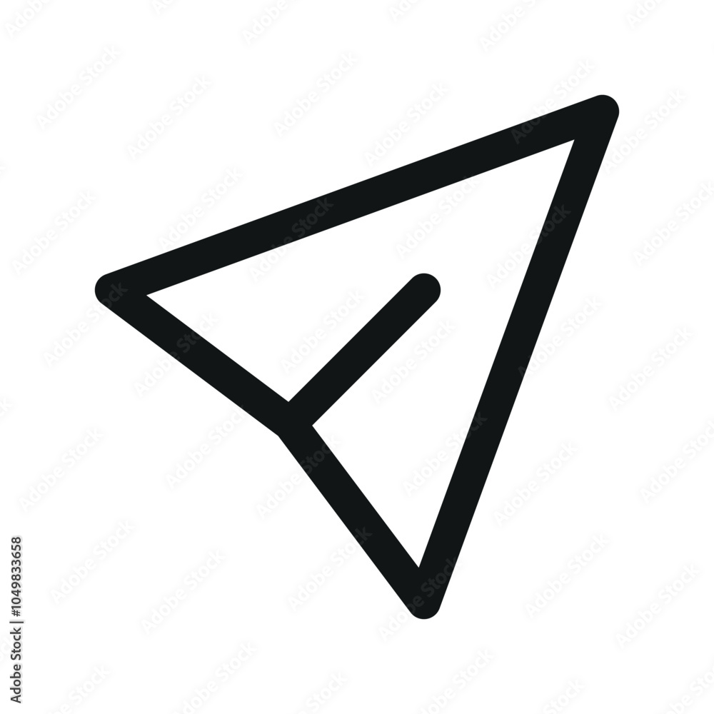 Poster paper plane ui icon, send message simple line user interface vector symbol