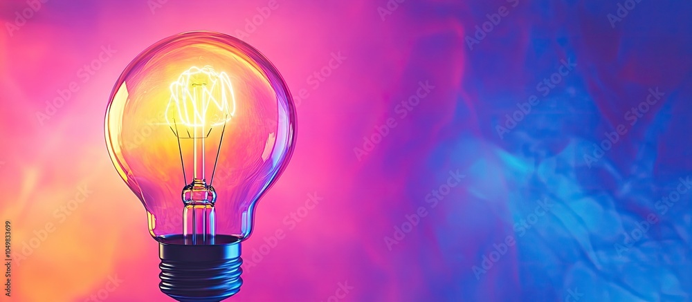 Poster light bulb set against a vibrant background eco energy concept ideas energy resources economy financ