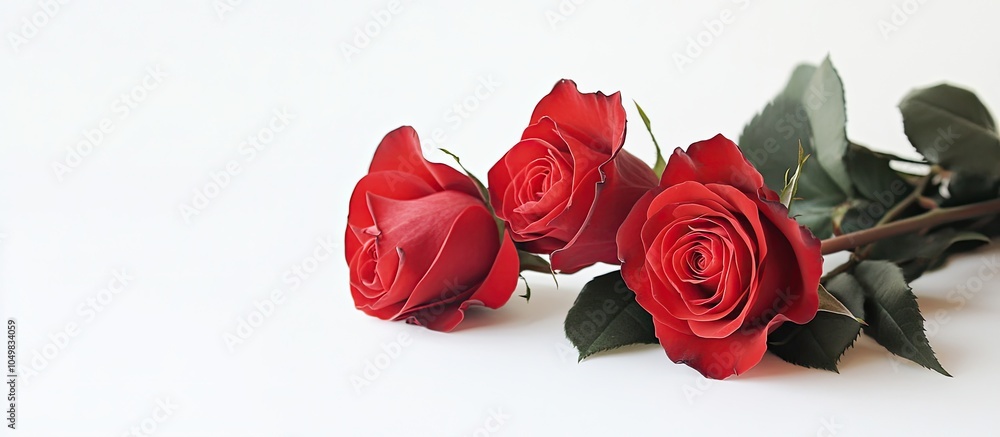 Aufkleber card and roses against a white background. with copy space image. place for adding text or design