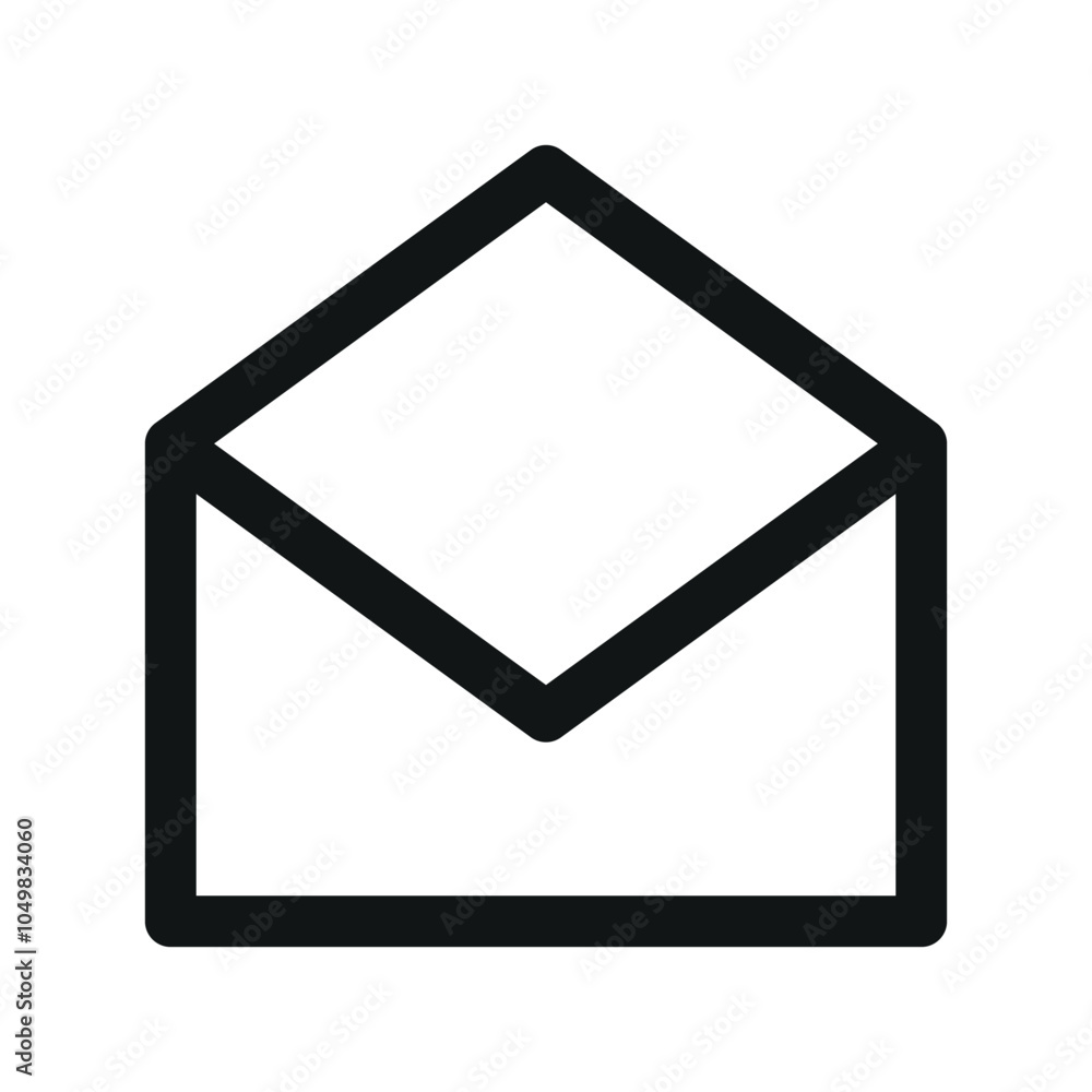 Poster open envelope ui icon, mail read simple line user interface vector symbol