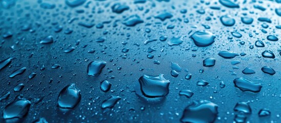 Water droplets on car windows with copyspace