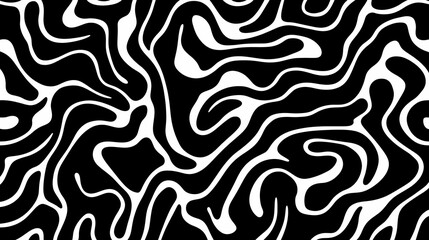 Abstract Black and White Swirl Illustration