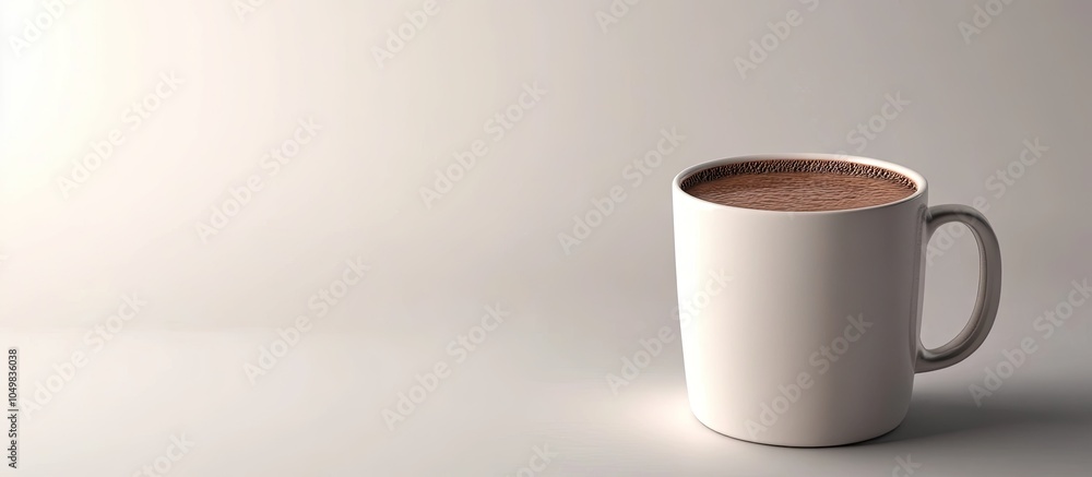 Poster mug of coffee or hot cocoa. with copy space image. Place for adding text or design