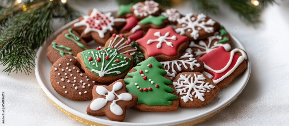 Poster Handcrafted cookies for Christmas and New Year. with copy space image. Place for adding text or design