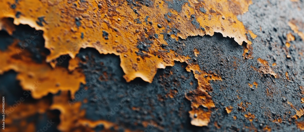 Aufkleber Close Up of Rusted Metal Surface with Flaking Paint. with copy space image. Place for adding text or design