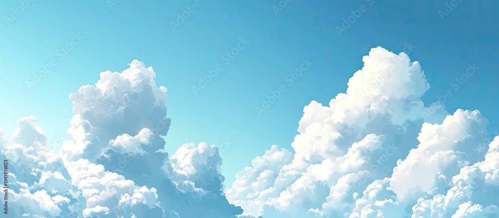 Leinwandbilder white cumulus clouds illuminated by bright sunlight drifting in a blue sky. with copy space image. p