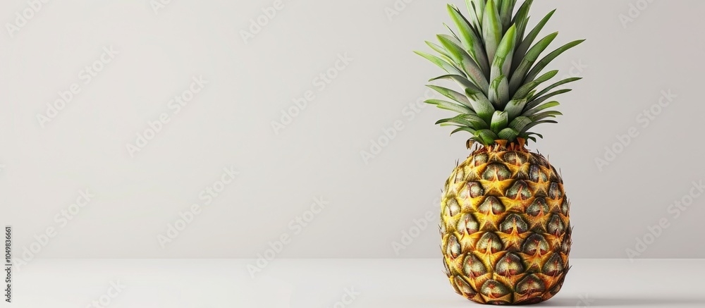 Leinwandbilder Whole fresh pineapple Isolated on a white background. with copy space image. Place for adding text or design