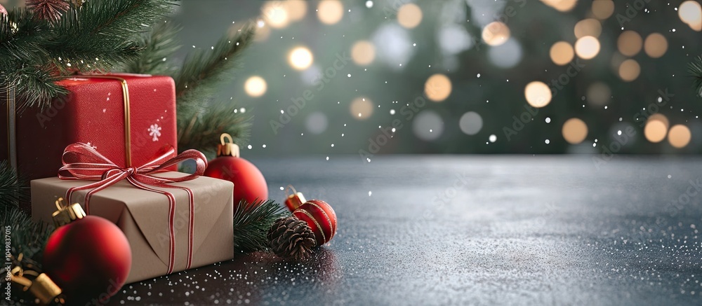Poster christmas toys presents backdrop. with copy space image. place for adding text or design