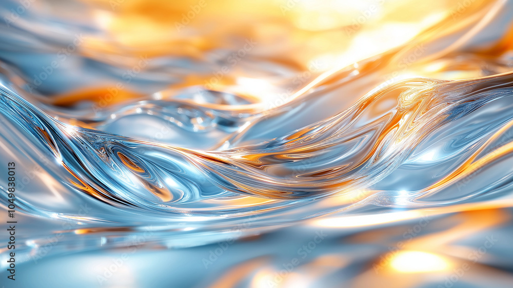 Poster mesmerizing abstract representation of flowing water with vibrant reflections