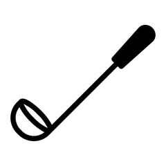Naklejka premium ladle icon in glyph style. Black fill 