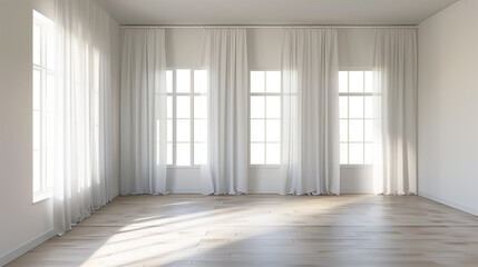 Obraz premium empty room with windows