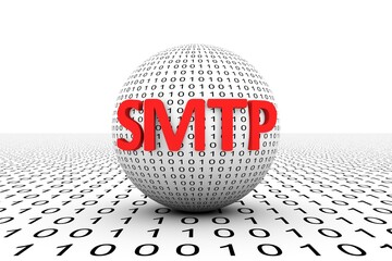 SMTP conceptual sphere binary code 3d illustration